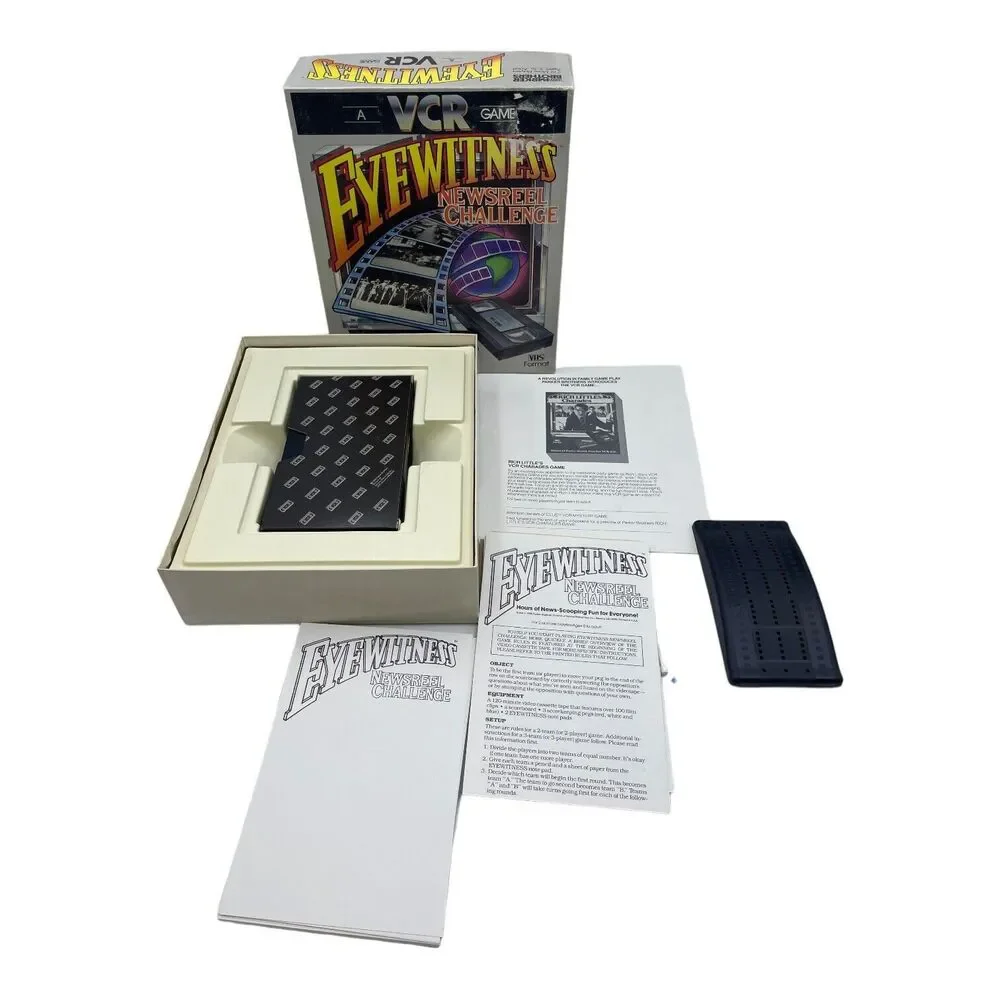 VTG A VCR GAME EYEWITNESS NEWSREEL CHALLENGE 1985 VHS FORMAT